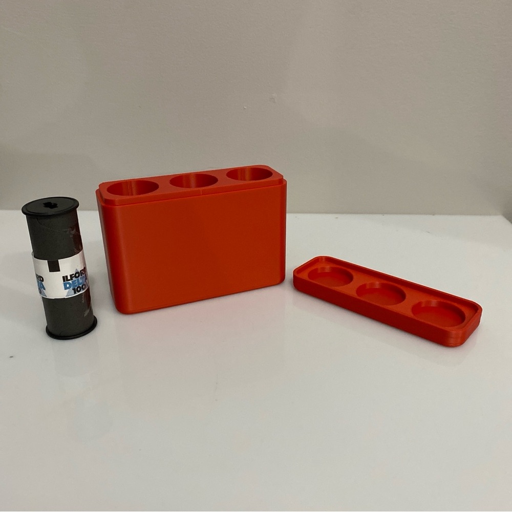 120mm Film holder / storage container - 3D Printed Red Film Not included.
